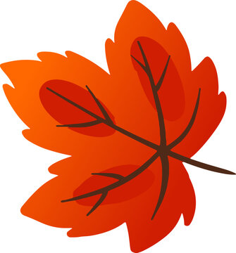 Cartoon Autumn Maple Leaf Vector Element Isolated