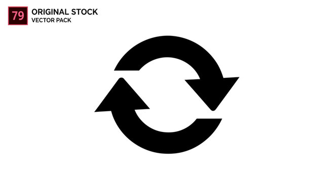 Circular arrows symbol representing refresh repeat cycle process