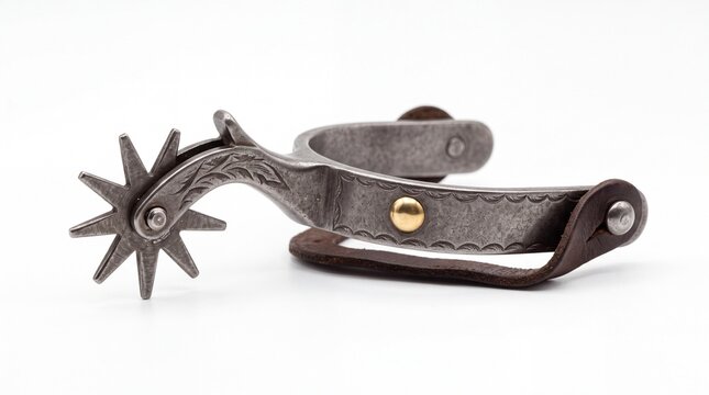 Metal western cowboy spur with star rowel