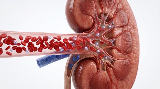 Kidney Blood Filtration Close Up Illustration
