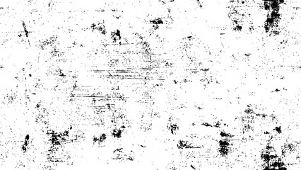 Fototapeta premium Grunge texture background with scattered black scratches and dots on white. Abstract vector illustration of a rough vintage distressed surface overlay.