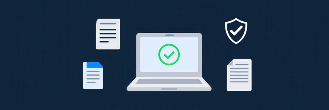 laptop brings together knowledge education screen technology skill and progress for efficiency security workflow