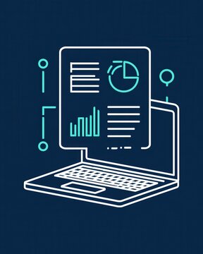 education manages skill progress laptop technology screen and knowledge across efficiency business systems