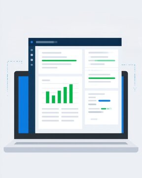 education manages skill progress laptop technology screen and knowledge across efficiency business systems