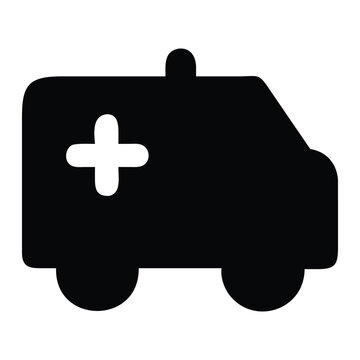 Emergency medical services and healthcare transport ambulance vehicle icon for urgent care and hospital assistance health clinic aid rescue