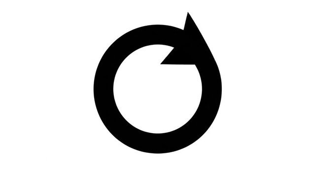 Simple black circular arrow symbol for reload or refresh.