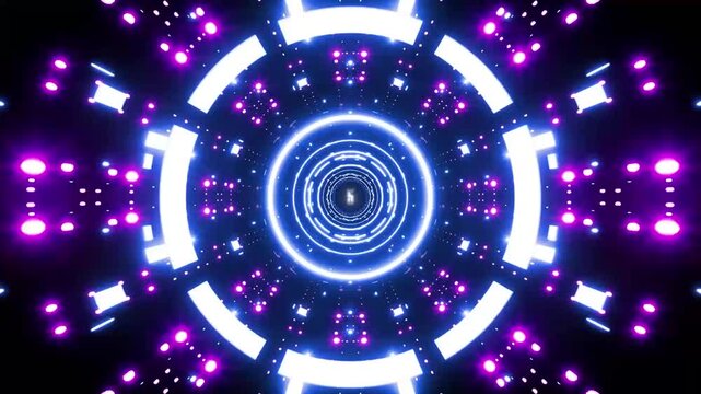 High Quality Cyberpunk Style Countdown 1 to 10, Full HD Animated Particle Tunnel Background