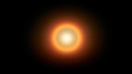Naklejka premium Bright Glowing Orb of Light with Fiery Orange Halo on Black Background.