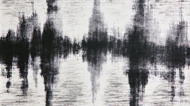 Abstract Black and White Sound Wave Reflection on Water.