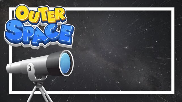 Animated Outer Space Background with Telescope and Drifting Stars