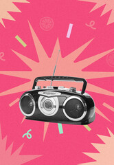 Fototapeta premium Celebrate a happy birthday party with music and fun decorations at a lively event