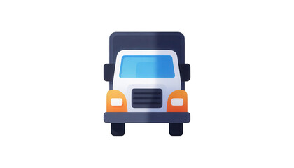 Naklejka premium Front View Delivery Truck Transparent Background