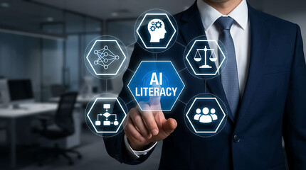 Fototapeta premium AI Literacy Business Education Digital Skills Ethics Governance Technology Innovation