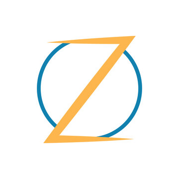 Modern abstract letter Z logo with a circular blue ring, clean geometric style, minimal branding symbol for technology, startup, finance, business, corporate identity, and digital companies.