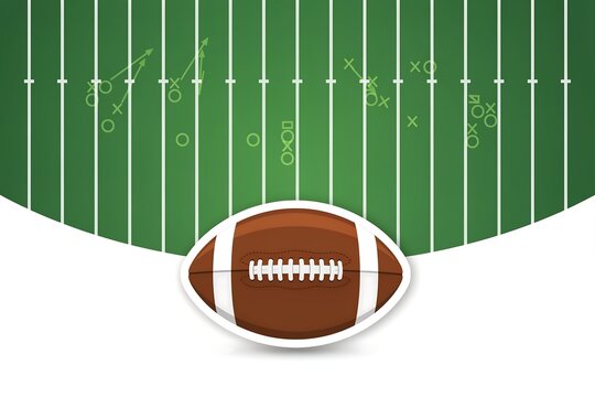 American Football Game Strategy Illustration with Tactical Playbook Sports Vector