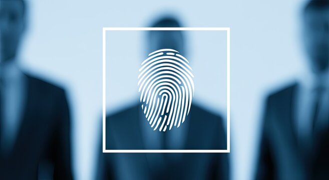 Digital Fingerprint Scan for Biometric Identification and Security.