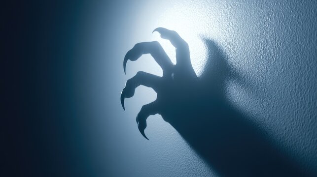 Shadowy Monster Claw Reaching Out From Darkness.