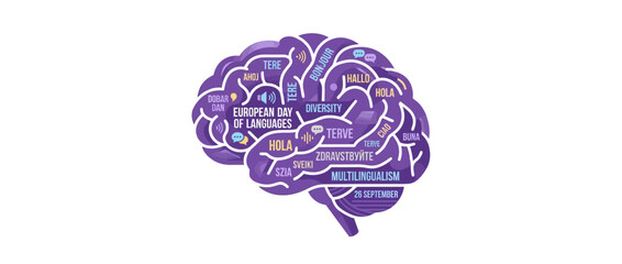 Brain with Multilingual Greetings and Concepts © Hendro