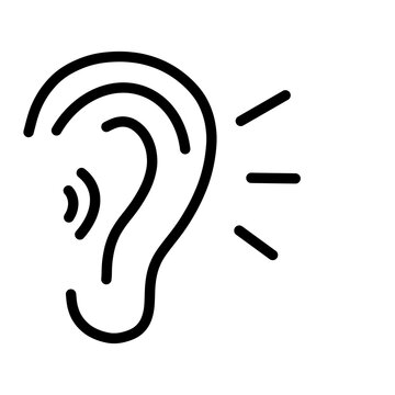 Human Ear Listening Sound Wave Concept Icon