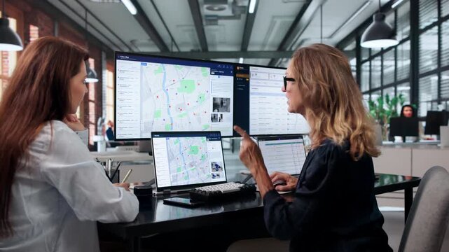 Young Woman Studies Crime Patterns On Laptop