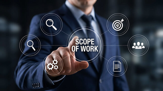 Scope of Work Project Planning Business Management Task Definition Strategy Concept