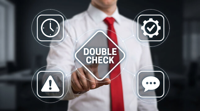 Double Check Quality Assurance Verification Process Risk Management Business Control System