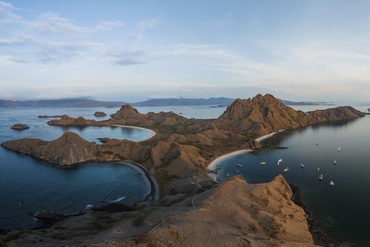 Aerial view of Pulau Padar Island, Komodo National Park, East Nusa Tenggara, Indonesia