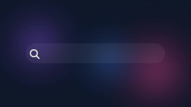 Minimalist Empty Search Bar Interface with Magnifying Glass Icon on Dark Purple and Blue Background