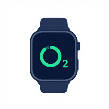 Blood Oxygen Level Smartwatch Icon Design