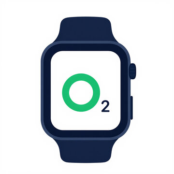 Blood Oxygen Level Smartwatch Icon Design