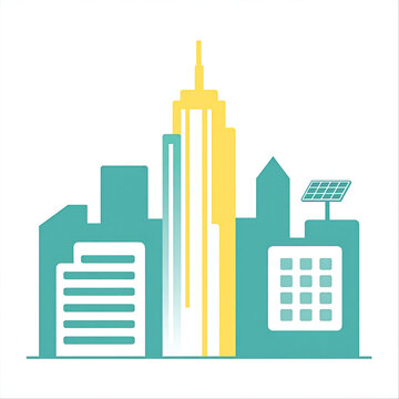 Modern Solar Tech City Vector