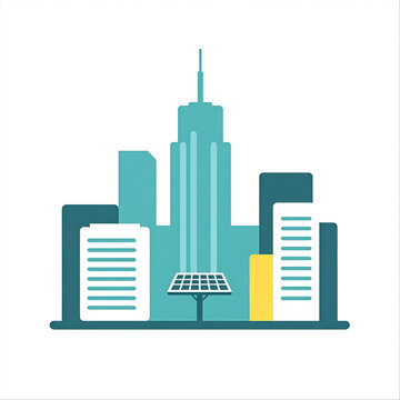 Modern Solar Tech City Vector