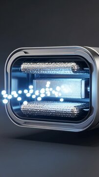 Usb-c port transferring data with glowing blue light pulses representing fast connection, digital information flow, and modern high-speed technology for devices