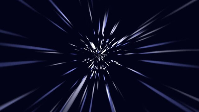 Abstract hyperspace tunnel with futuristic warp speed light streaks