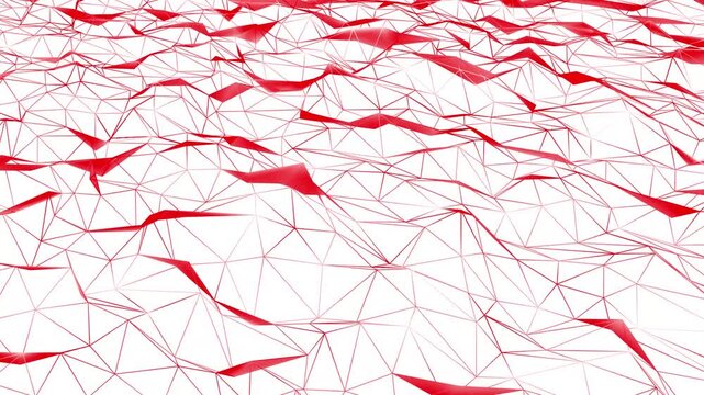 Abstract Low Poly Polygon Network Animation seamless Loop on White Background