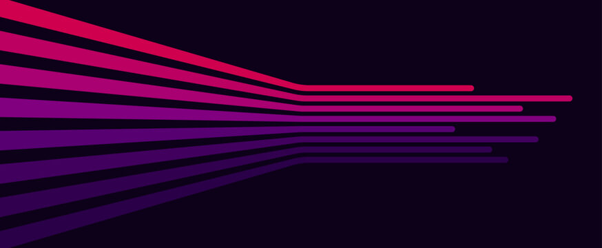 Abstract neon pink and purple perspective speed lines background