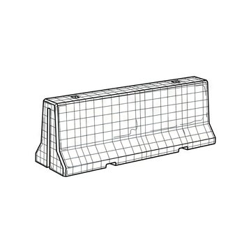 Plastic Road Barrier Line Art Illustration.
