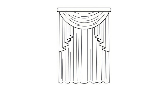 Curtain Drapery Interior Design Element.