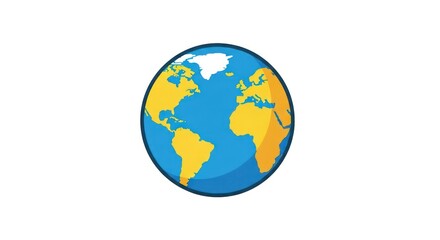 Fototapeta premium Globe Earth Planet World Map Illustration.