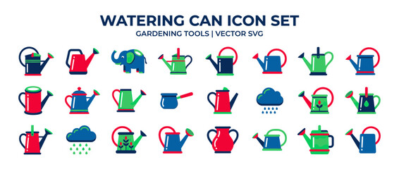 Gardening Watering Can Icon Set for Plants © muse