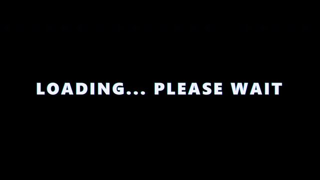 A simple loading please wait text animation on black 4k