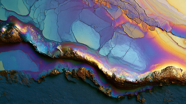 Abstract alternative photography colorful chemistry texture inspired by traditional darkroom silver gelatin processes. Rich archival surface details for backgrounds, design and fine art projects.