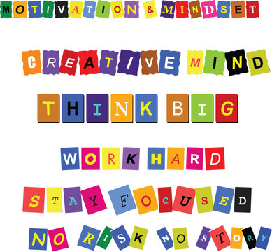 Colorful wooden alphabet blocks and number cubes for motivation and mindset child learning and preschool education isolated on white background
