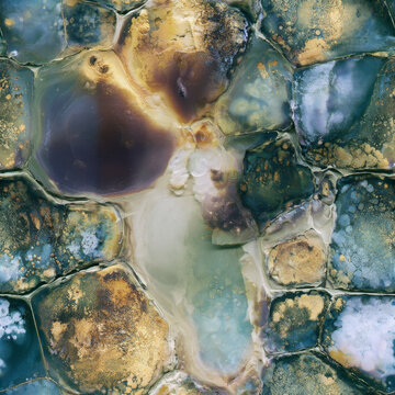 Abstract seamless pattern alternative photography chemistry texture inspired by traditional darkroom silver gelatin processes. Rich archival surface details, backgrounds, design and fine art projects.