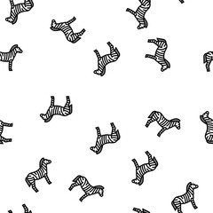 Fototapeta premium zebra animal in zoo vector seamless pattern zebra animal in zoo sign illustration