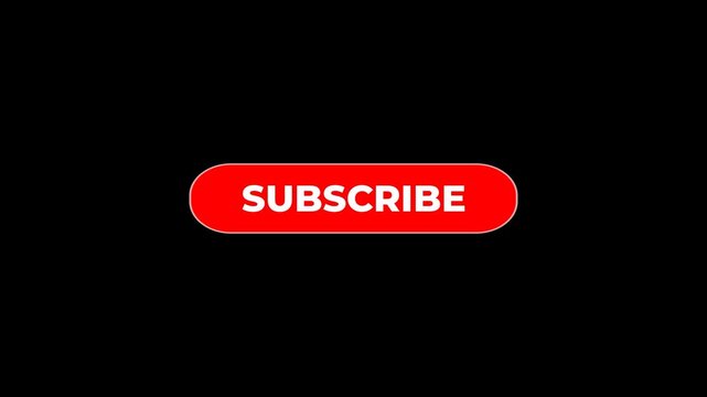 Modern subscribe button animation overlay with smooth motion, clean design and transparent background for video editing, content creation, marketing and digital media projects.