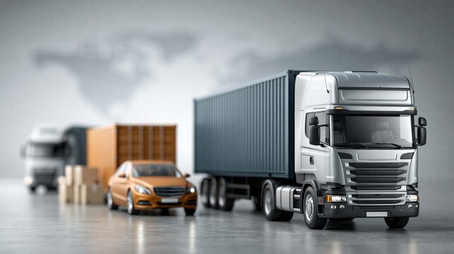 International business presentation highlighting customs duties, trade negotiations and worldwide logistics with clean corporate composition, ultra realistic commercial image