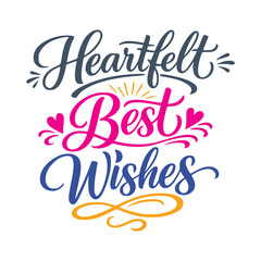 Naklejka premium Heartfelt Best Wishes Typography Design
