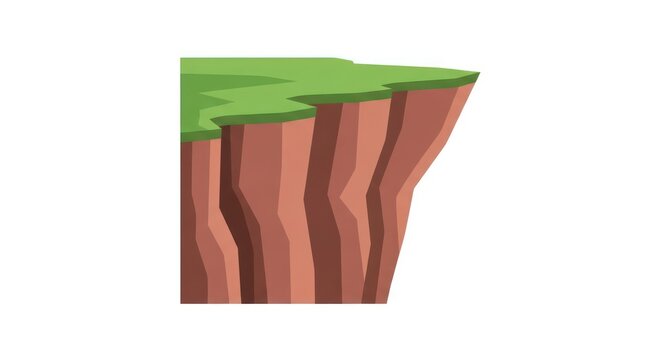 Cliff side with green grass top.
