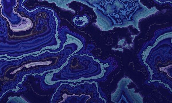 Agate blue stone texture, 3D rendering background.